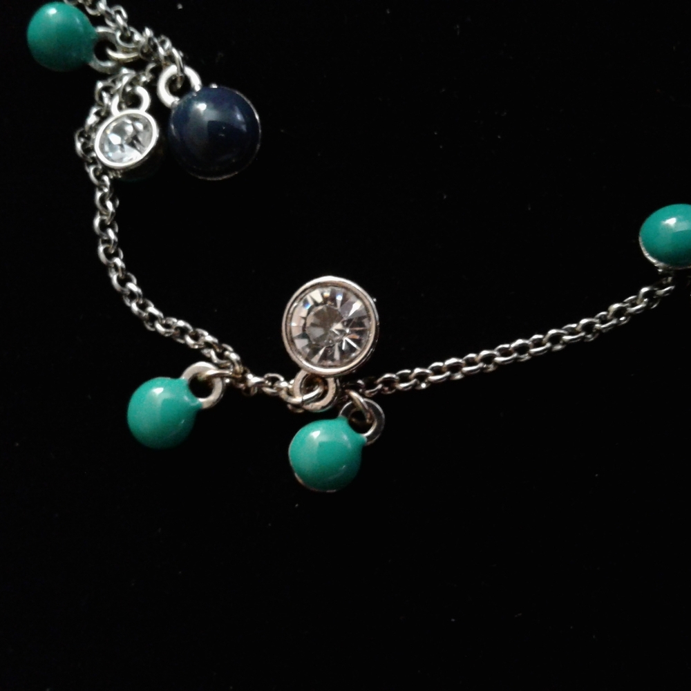 Pretty Ann Taylor Enamel and Rhinestone Necklace